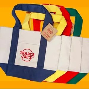 NWT Brand New 2025 Trader Joe's Mini Canvas Tote Bag (Multiple Colors)